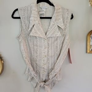 Vintage 90s button up vest shirt floral print sleeveless shirt y2k